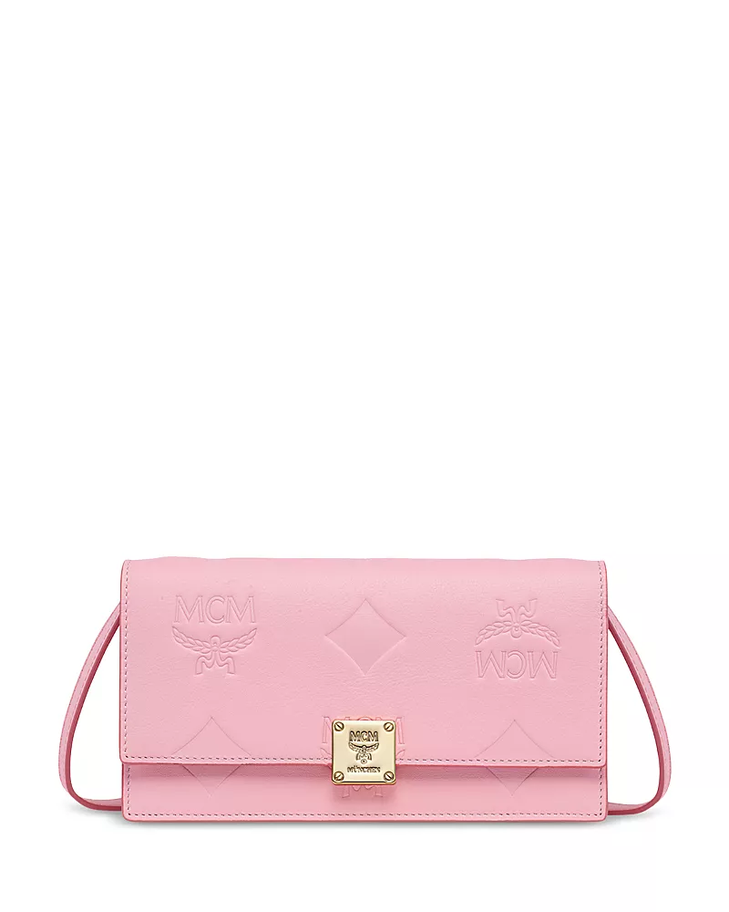 Mcm Aren Embossed Monogram Chain Wallet