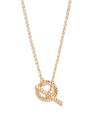 Herringbone Chain Toggle Pendant Necklace, 17&amp;quot;