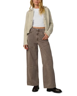 The Harlowe Seamed Wide Leg Jeans in Tiramisu