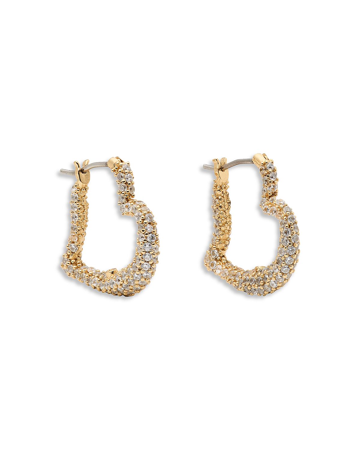 kate spade new york Amour Pave Heart Huggie Hoop Earrings