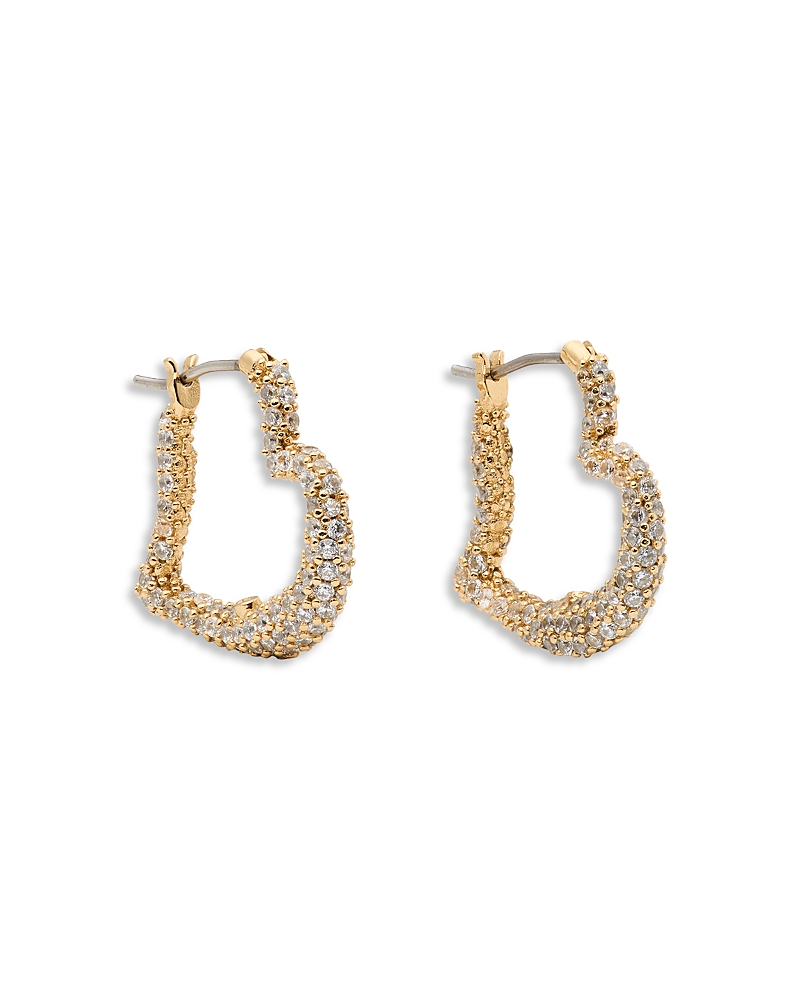 kate spade new york Amour Pave Heart Huggie Hoop Earrings