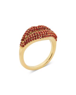 Kiss Pav&eacute; Lips Ring 