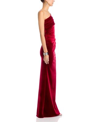 Epoque Velvet One Shoulder Gown