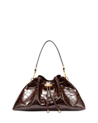Jimmy Cinch Medium Shiny Embossed Leather Shoulder Bag
