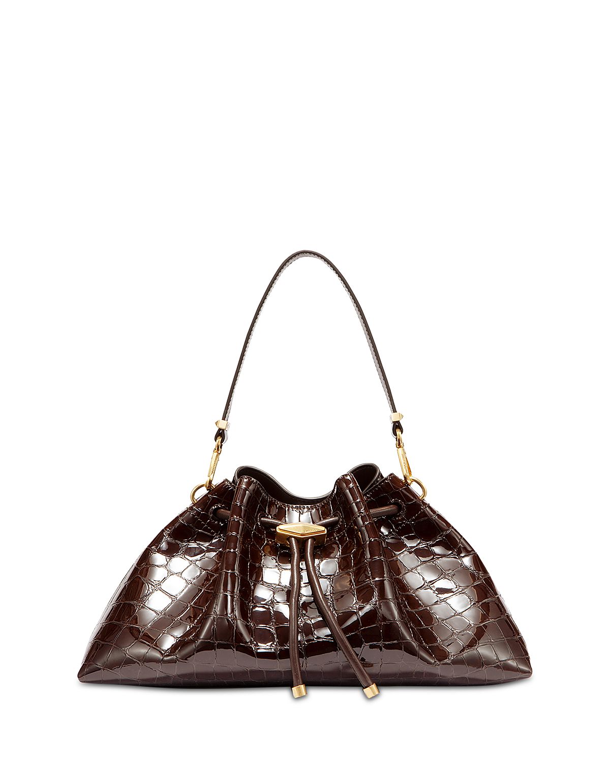 Jimmy Cinch Medium Shiny Embossed Leather Shoulder Bag
