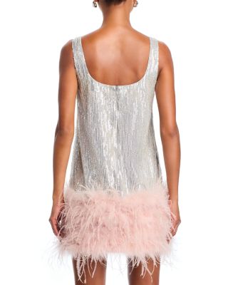 Ostrich Feather Sequin Mini Dress - Exclusive