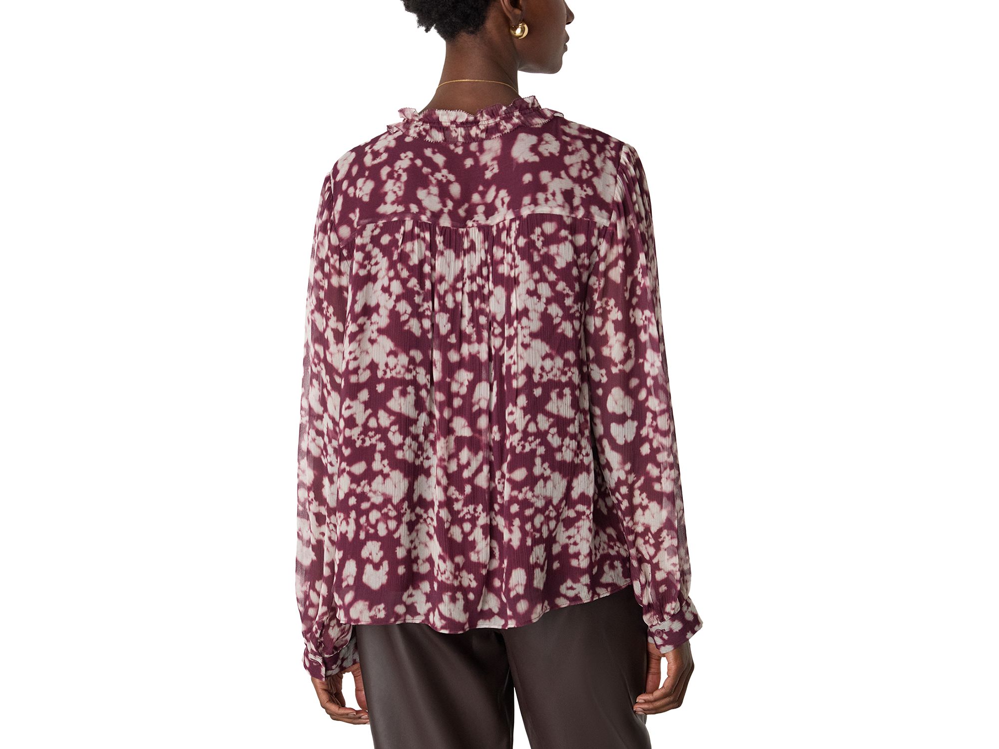 Inky Floral Long Sleeve Blouse — Image 3