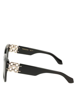 Gancini Chain Hinge Square Sunglasses, 55mm