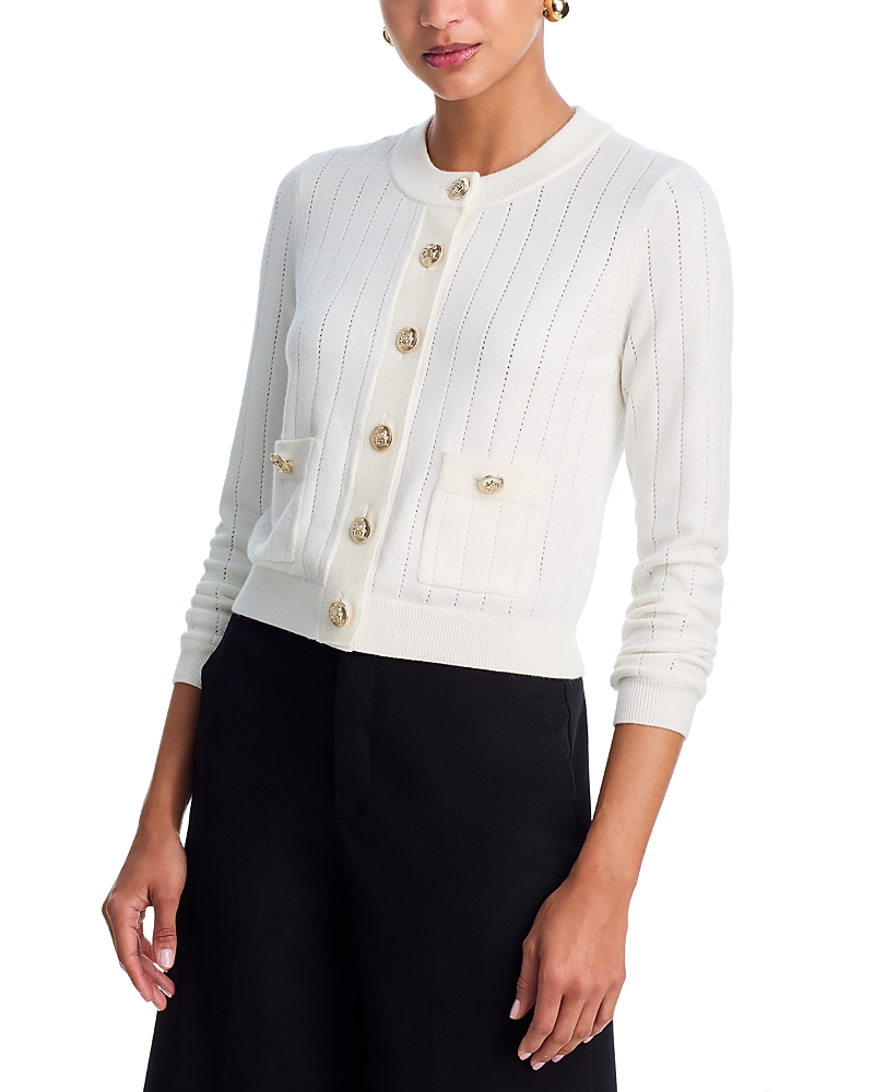 Aqua Long Sleeve Gold-Button Cardigan - Exclusive