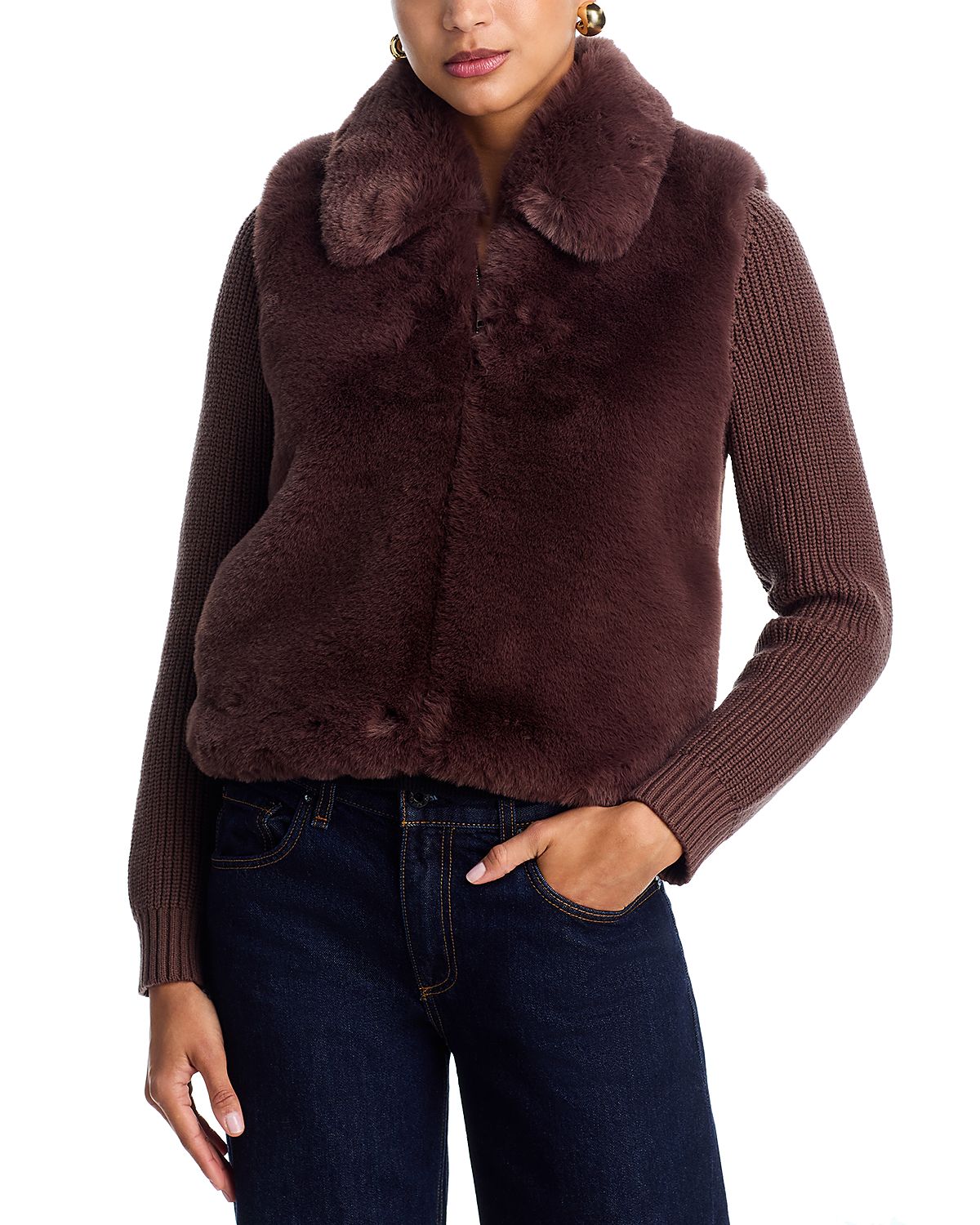 Aqua Faux Fur Cardigan - Exclusive