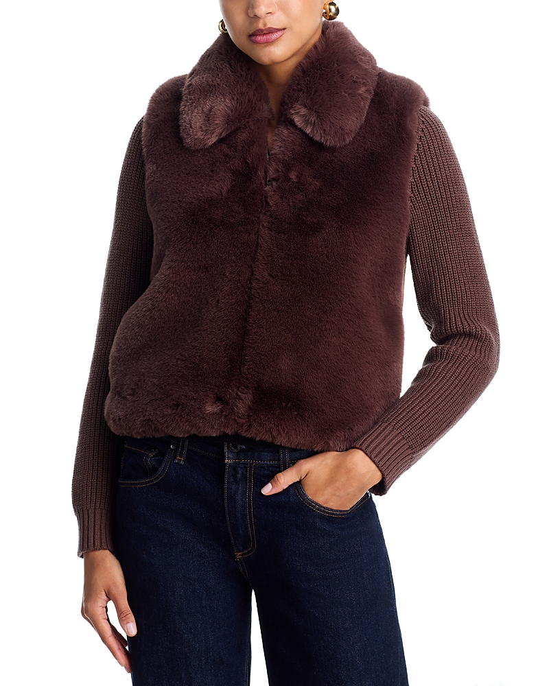 Aqua Faux Fur Cardigan - Exclusive