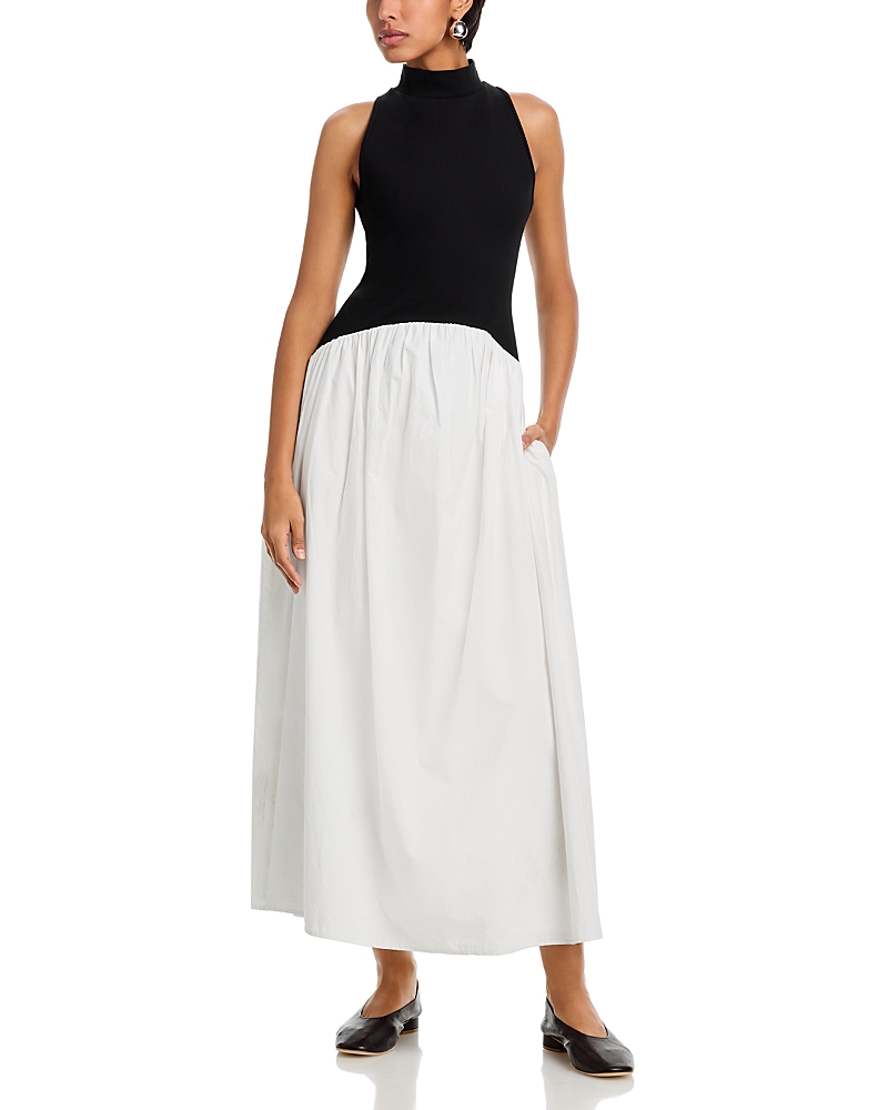 French Connection Ponte Mixed Media Maxi Dress