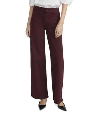 Le Slim High Rise Palazzo Jeans in Cabernet