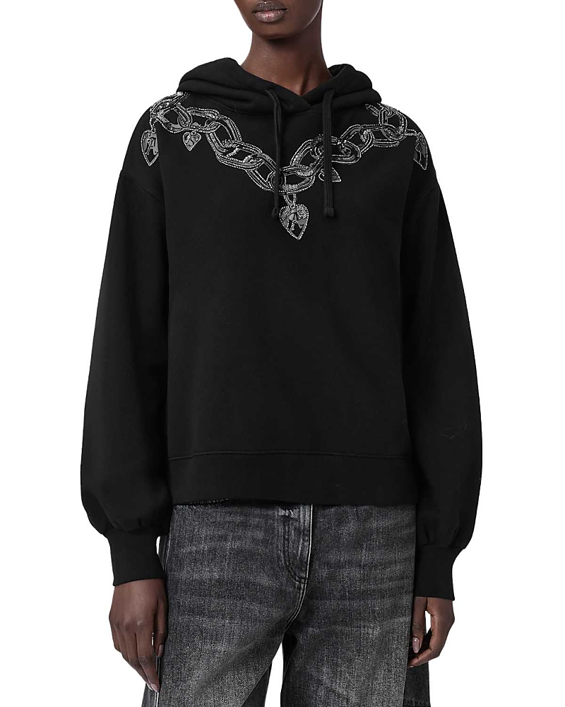 Allsaints Drip Talon Hoodie In Black