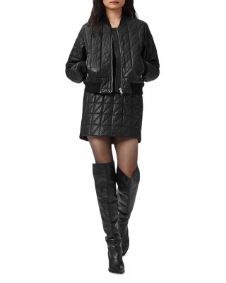 Carly Quilted Leather Skirt