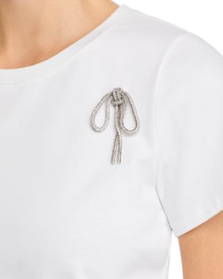 Rhinestone Bow Embellished Top