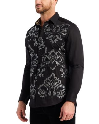 Lion&#39;s Shadow Embroidered Long Sleeve Woven Shirt