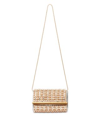 Rola Beaded Metallic Leather Clutch