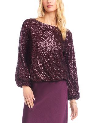 Sequin Boat Neck Top