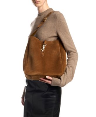  Le 5 A 7 Supple Large Shoulder Hobo Bag In Suede