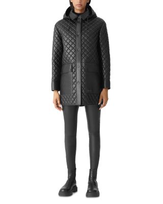 Litzy Hooded Leather Coat