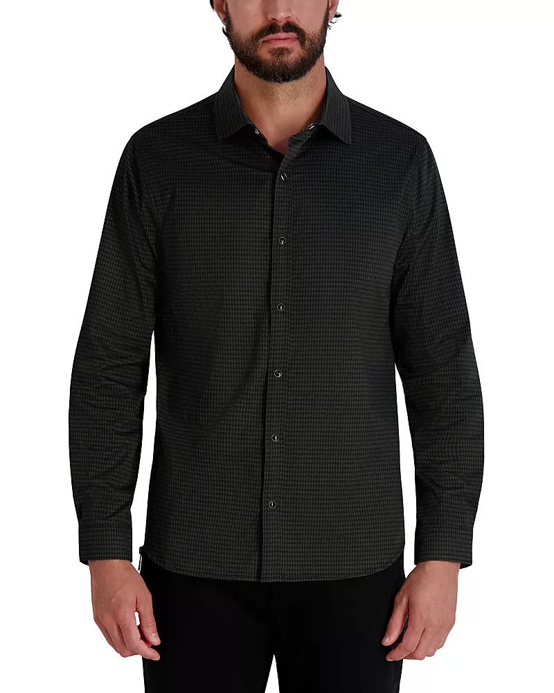 Karl Lagerfeld Paris Long Sleeve Printed Button Front Shirt