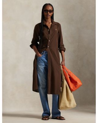 Cotton-Linen Belted Shirtdress