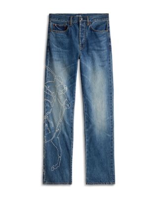 Embroidered Relaxed Straight Jeans