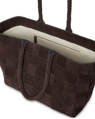 Klara Large Woven Suede Tote Bag
