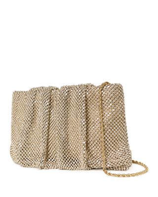Serena Small Rhinestone Embellished Gathered Clutch