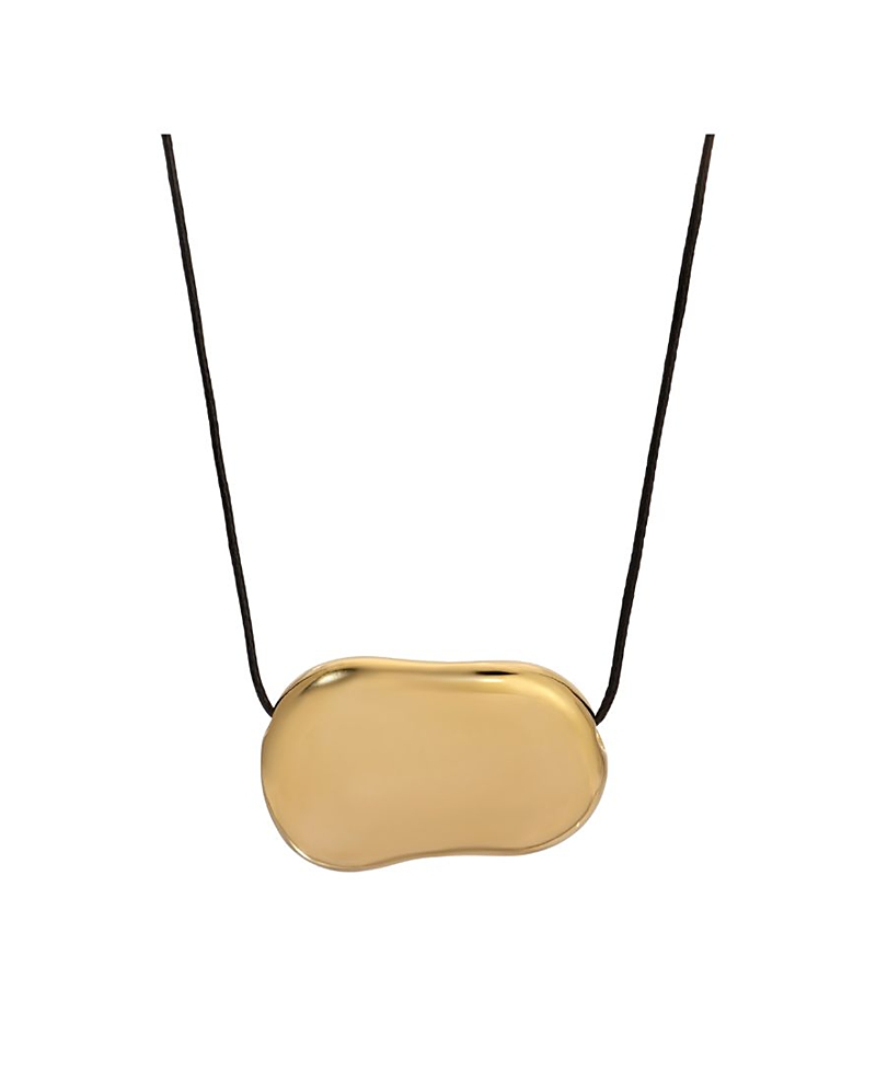 Heaven Mayhem Pebble Leather Necklace In Gold