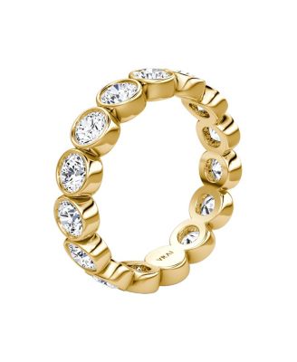  Bezel Eternity Band Ring  in 18K Gold, 2.4ctw Round Brilliant Lab Created Diamonds