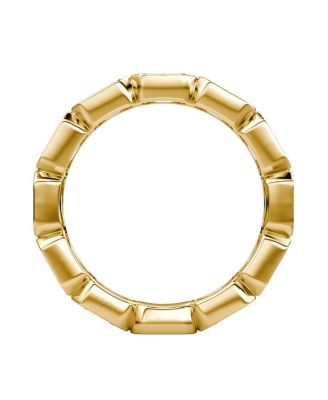 Bezel Eternity Band in 18K Yellow Gold, 3ctw Emerald Lab Created Diamonds