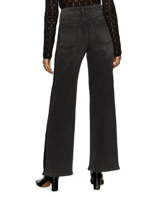 Tuxedo High Rise Relaxed Straight Jeans in Black Tie