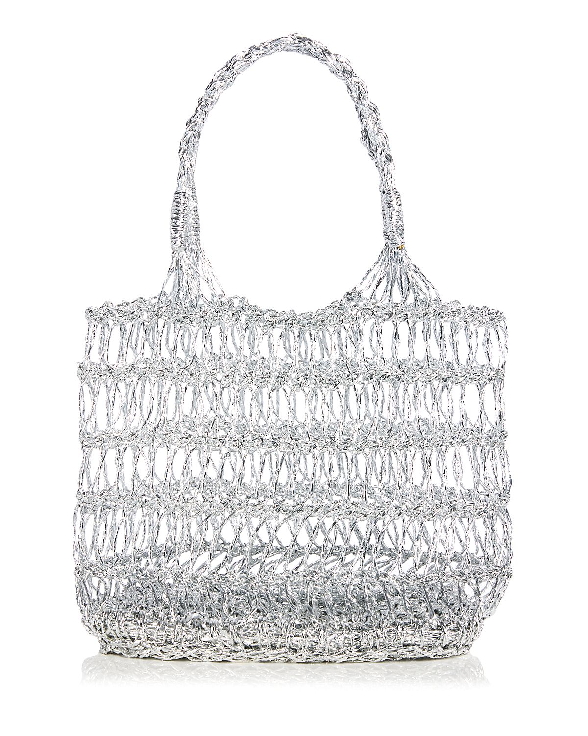 Aqua Woven Metallic Tote - Exclusive