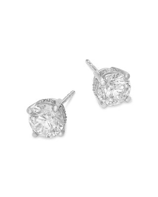 Luxe Collection Certified Lab Grown Diamond Hidden Halo Stud Earrings in Platinum, 4.0 tcw