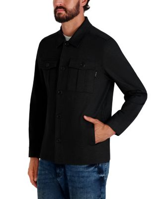 Long Sleeve Heathered Shirt Jacket