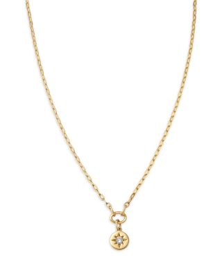 14K Yellow Gold Lab Grown Diamond Star Necklace, 0.05 tcw