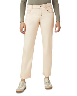 Crosshatch Mid Rise Straight Jeans in Ecru