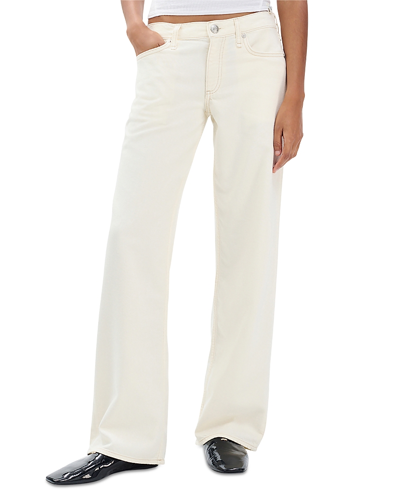 rag & bone The Saige High Rise Straight Jeans in Ecru