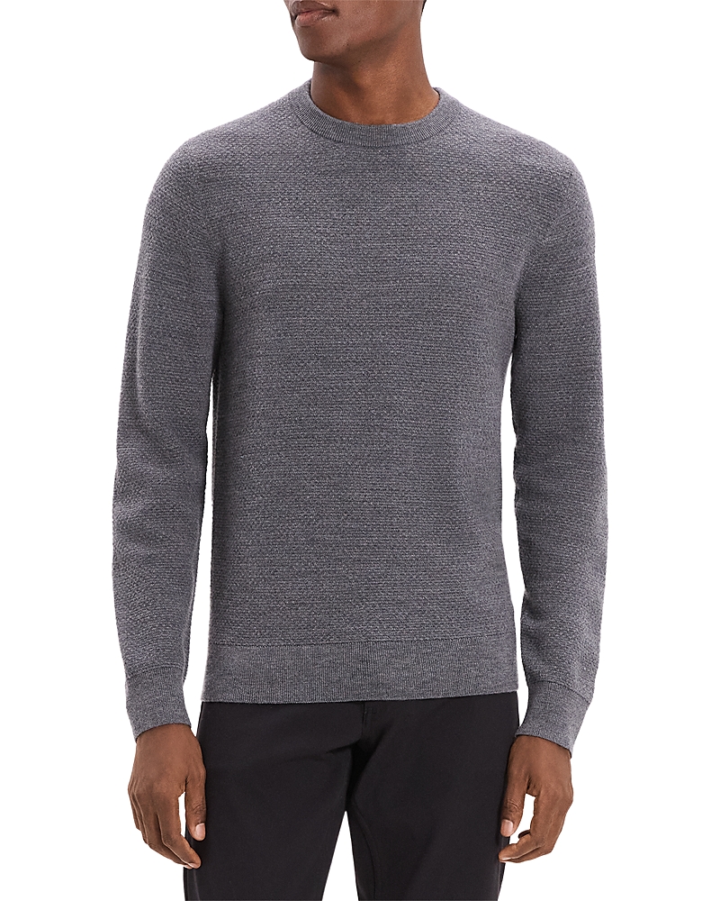 Theory Maden T.novo Crewneck Wool Sweater In Gray