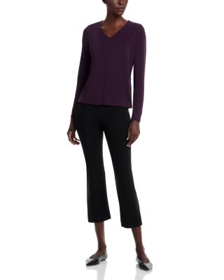 Fine Stretch Jersey Knit V Neck Top