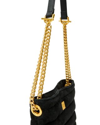 Dream Stash Small Quilted Suede Shoulder Bag