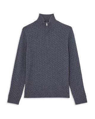 Half Zip Cashmere Cable Sweater