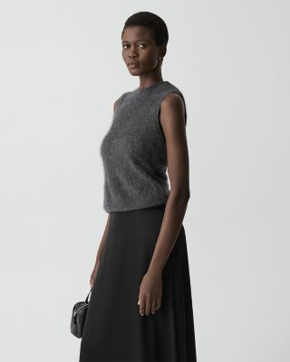 Brushed Crewneck Shell Top in Cashmere