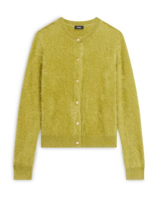  Brushed Crewneck Cardigan in Cashmere