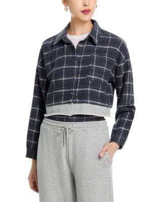 Midnight Plaid Flannel Shirt & French Terry Wide Leg Pants