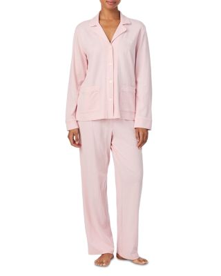 Jacquard Lounge Notch Collar Long Pajama Set