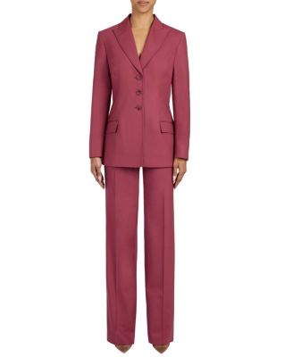 Freya Three Button Jacket in Stretch Wool