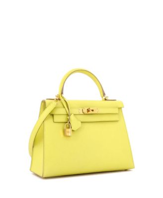 Kelly 28 Handbag Yellow Epsom with Gold Hardware